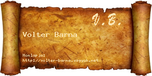 Volter Barna névjegykártya